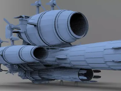 Grand Sci fi Airship Space design 6 3D model