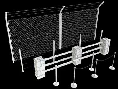 Set of fences 3D model