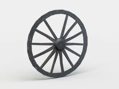 Wheel clock Low-poly 3D model