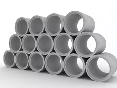 Concrete Pipes Stack 3D model
