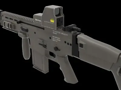 fn scar assault rifle 3D model purchase