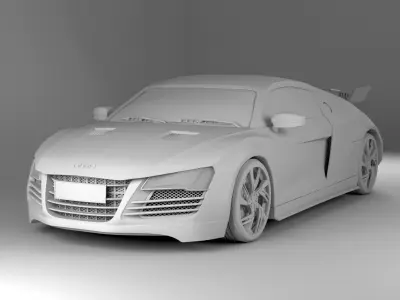 AUDI R8 car 3d model Low-poly 3D model
