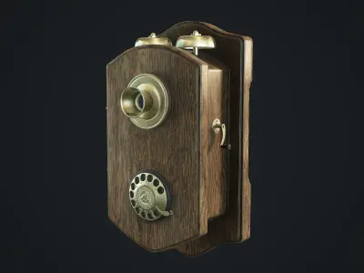 Antique Phone Low-poly 3D model