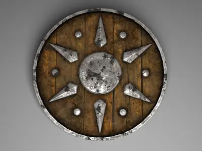old wood Shield  Low-poly 3D model