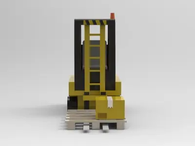 Industrial Forklifts Excavate  Free low-poly 3D model
