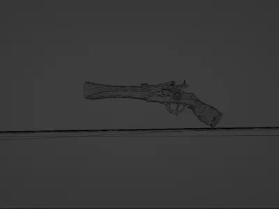 Flintlock Pistol Low-poly 3D model shop