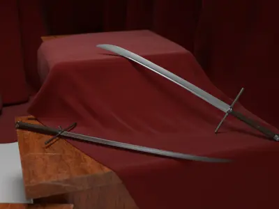 Knecht Kriegsmesser Longsword Low-poly 3D model