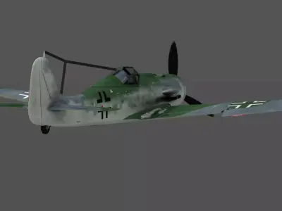 Focke-Wulf Fw 190 D-9 Dora 3D Model WWII German Fighter  Free low-poly 3D model