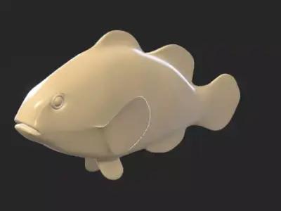 Smooth untextured Clown Fish 3D model
