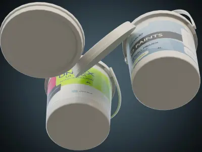 Paint Bucket 1 Basic Low-poly 3D model