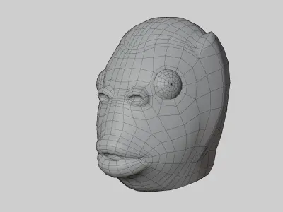 GreenFishMask Lowpoly-Highpoly mask of fish Low-poly 3D model