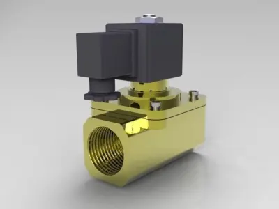 Solenoid Valve Free 3D model