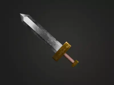 Stylised Barbarian Sword Low-poly 3D model