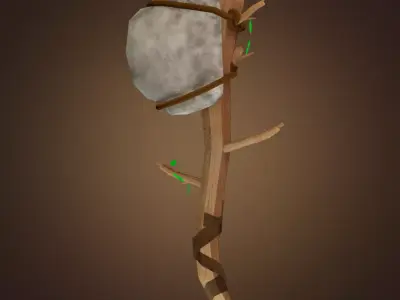 Stone Axe PBR Low-Poly Game READY Low-poly 3D model