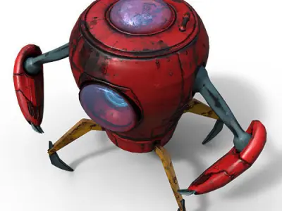 Low Poly Rig Ready Industrial Robot Low-poly 3D model