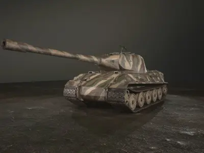 German Panzer VII Lowe Tank Low-poly 3D model