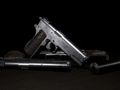 Colt 1911 Low-poly 3D model 2
