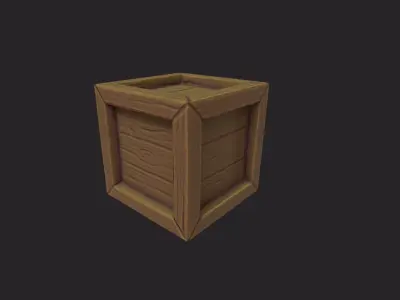 Cartoon Stylized Crate Low-poly 3D model