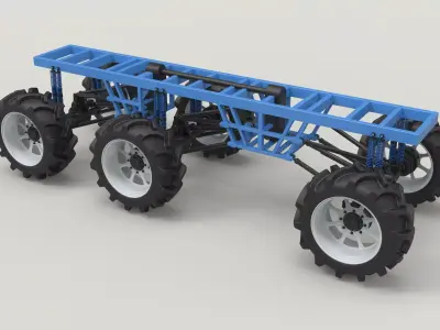 Chassis 6x6 for Mud truck 3D model