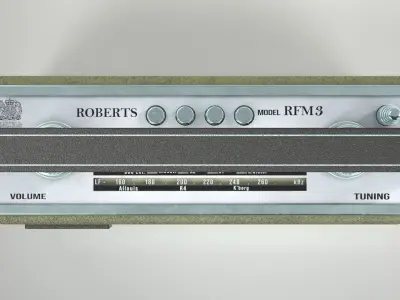 Vintage Retro Roberts Radio RFM3 Low-poly 3D model