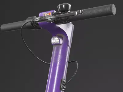 Sharing Rental Electric Scooter Low Poly PBR Low-poly 3D model