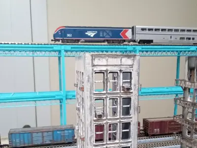 N Scale 1-160 Elevated Track and Bridge for Model Trains 3D print model