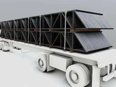 CARGO MODELS FOR TRUCK TRAILER-Roof Modul Type-2 3D model