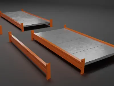 Pallet Racking System Low-poly 3D model