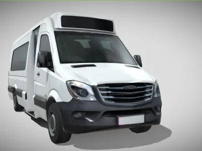 Freightliner Sprinter minibus 3500 Low-poly 3D model