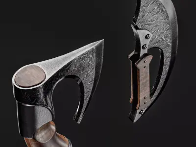 Small Combat Axe Low-poly 3D model