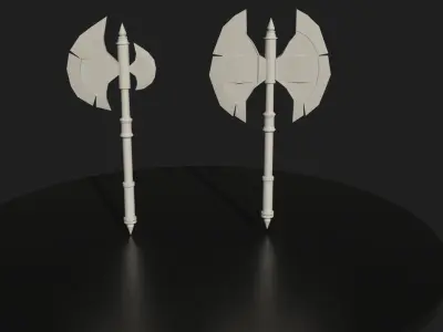 3d axe model two axes 3D model
