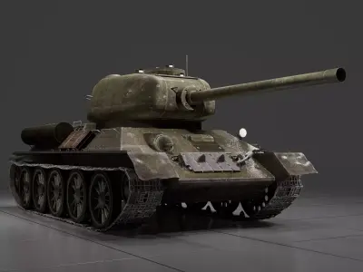 T-34-85 Soviet Medium Tank 3D model