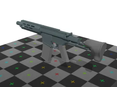 M7A1 Rifle short barrel M16 Style Assault Rifle Free low-poly 3D model
