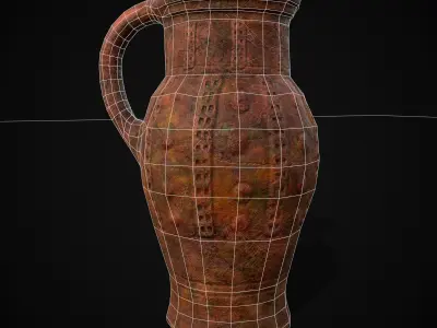 Rouen Ware Jug Low-poly 3D model