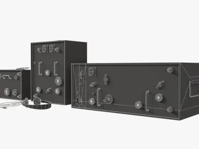 German bunker telecommunication WWII 3D Model Pack