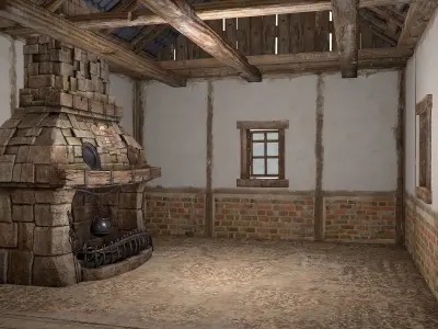 Medieval House 1 Cottage Low-poly 3D model