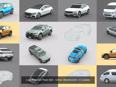 Low-Poly Car Pack 022 - Urban Adventurers by slowpoly