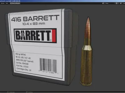 Bullet and Box - Barrett Low-poly 3D model