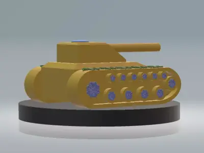 Cartoon Military Tank Toy Style 3D Printable Model 3D print model