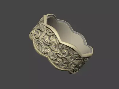 The pattern gothic luxury ring design 3D print model