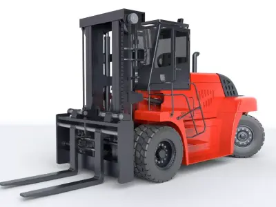 Huge Rigged Forklift 3D model