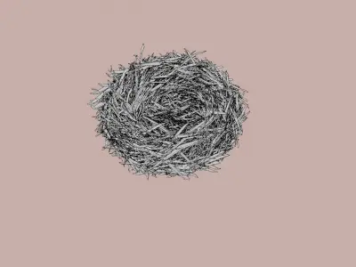 Realistic Bird nest 3D model