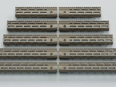 AR-15 - URX-4 Handguards - Replica Low-poly 3D model