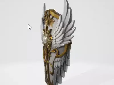 White Shield 3D Model  Realistic Medieval Asset 3D model