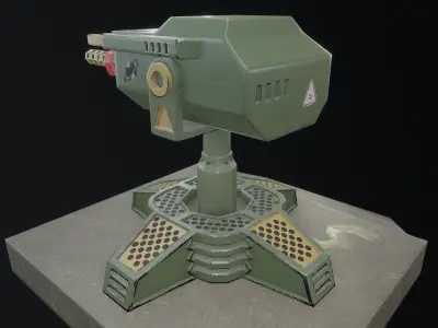 Turret Low-poly 3D model get