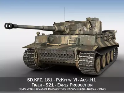 Panzer VI - Tiger - S21 - Early Production 3D model