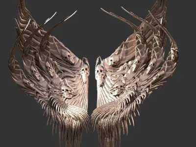 Dark Death scythe Wings 2 3D model