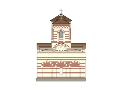 Bulgarian Orthodox Church Reconstruction Low-poly 3D model