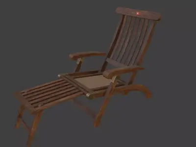 deck chair on the deck of a steamship Victorian era Titanic 3D model