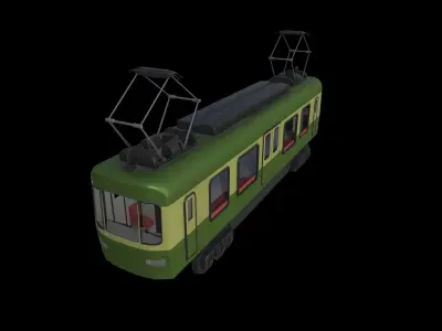 Train Ghibli Style Low-poly 3D model